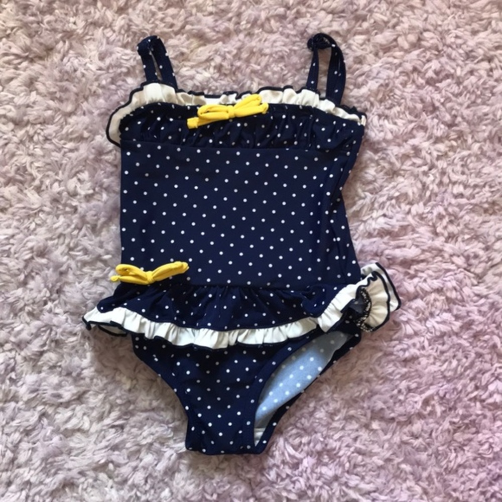 Pumpkin Patch girls Navy white polka dot 6-12M